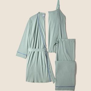 Bella Nursing 3 Piece Pajama Set With Robe